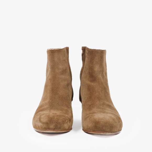 Woman by Common Projects Suede Tobacco Brown Zip Ankle Boots - Picture 2 of 11